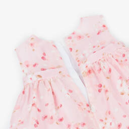 Mayoral Newborn-Girls Pink Linen Floral Organza Dress | Childrensalon Outlet