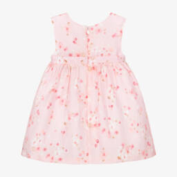 Mayoral Newborn-Girls Pink Linen Floral Organza Dress | Childrensalon Outlet