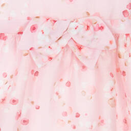 Mayoral Newborn-Girls Pink Linen Floral Organza Dress | Childrensalon Outlet