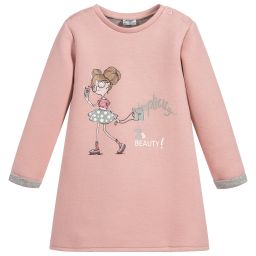 Mayoral-Girls Pink Neoprene Dress  | Childrensalon Outlet