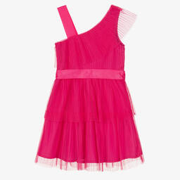 Mayoral-Girls Pink Pleated Tulle Dress | Childrensalon Outlet