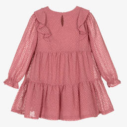Mayoral-Girls Pink Plumeti Chiffon Dress | Childrensalon Outlet