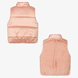 Mayoral-Розовый двусторонний жилет для девочек | Childrensalon Outlet