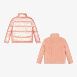 Mayoral-جاكيت بافر بوجهين لون زهري للبنات | Childrensalon Outlet