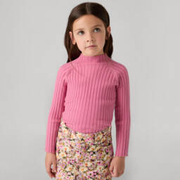 مايورال-توب بياقة لون زهري للبنات | Childrensalon Outlet