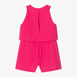 Mayoral-Girls Pink Ruffled Crêpe Playsuit | Childrensalon Outlet