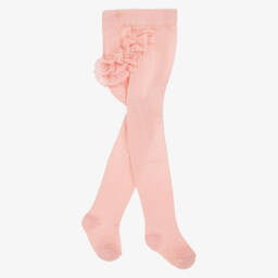 Mayoral Newborn-Girls Pink Ruffled Lace Tights | Childrensalon Outlet