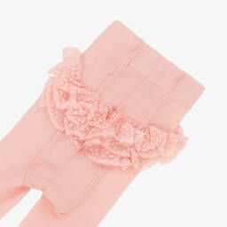 Mayoral Newborn-Girls Pink Ruffled Lace Tights | Childrensalon Outlet