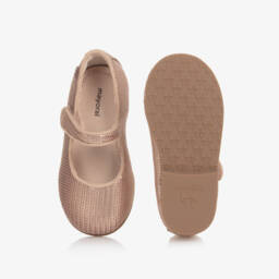 Mayoral-Туфли на липучке с золотистыми пайетками для девочек | Childrensalon Outlet