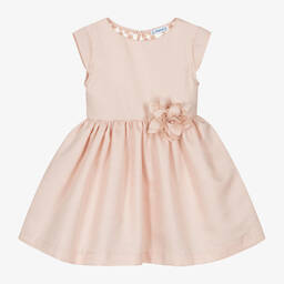 Mayoral-Girls Pink Shimmer Flower Dress | Childrensalon Outlet