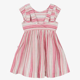Mayoral-Розовое льняное платье в полоску | Childrensalon Outlet