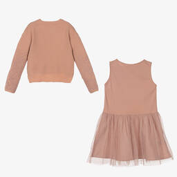 Mayoral-Girls Pink Sweater & Dress Set | Childrensalon Outlet