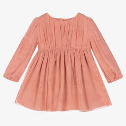 Mayoral-Girls Pink Tulle Floral Dress  | Childrensalon Outlet