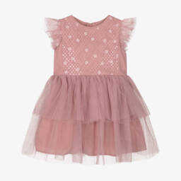 Mayoral-Girls Pink Tulle Sequin Delight | Childrensalon Outlet
