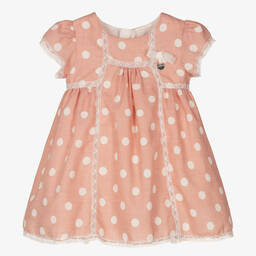 Mayoral-Розовое платье в белый горошек | Childrensalon Outlet