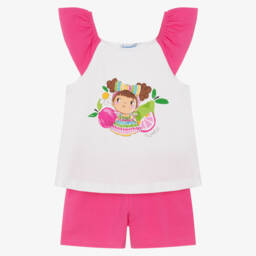 Mayoral-Летний комплект розовый и белый для девочек | Childrensalon Outlet