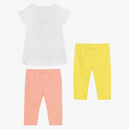 Mayoral-Girls Pink & Yellow Leggings Set | Childrensalon Outlet