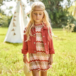 Mayoral-Платье с зигзагами розовое для девочек | Childrensalon Outlet