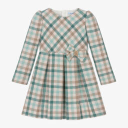 Mayoral-Girls Plaid Green Dress | Childrensalon Outlet