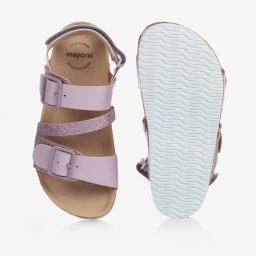 Mayoral-Girls Purple Velcro Sandals  | Childrensalon Outlet