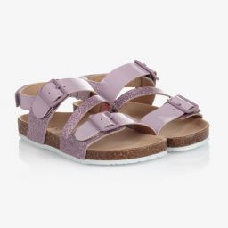 Mayoral-Girls Purple Velcro Sandals  | Childrensalon Outlet