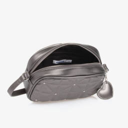 Mayoral-Girls Quilted Grey Metallic Bag | Childrensalon Outlet
