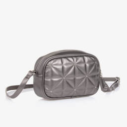 Mayoral-Girls Quilted Grey Metallic Bag | Childrensalon Outlet