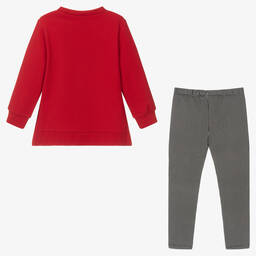 Mayoral-Girls Red & Black Cotton Leggings Set | Childrensalon Outlet