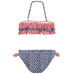 Mayoral-Girls Red & Blue Floral Bikini | Childrensalon Outlet