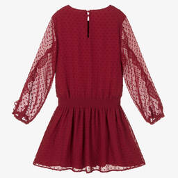 Mayoral-Girls Red Chiffon Dress | Childrensalon Outlet