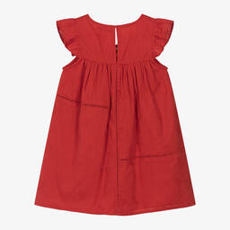 Mayoral-Girls Red Cotton Embroidered Dress | Childrensalon Outlet