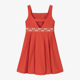 Mayoral-Girls Red Cotton Embroidered Dress | Childrensalon Outlet