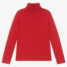 Mayoral-Красный трикотажный свитер с высоким воротом | Childrensalon Outlet