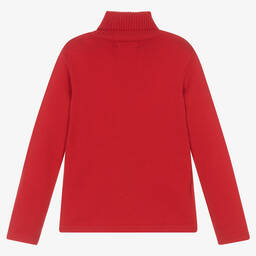 Mayoral-Красный трикотажный свитер с высоким воротом | Childrensalon Outlet