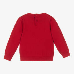 Mayoral-Красный свитер из шерсти и хлопка с оленями | Childrensalon Outlet