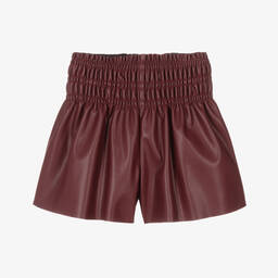 Mayoral-Girls Red Faux Leather Shorts | Childrensalon Outlet