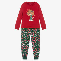 Mayoral-Girls Red & Green Festive Cotton Pyjamas | Childrensalon Outlet