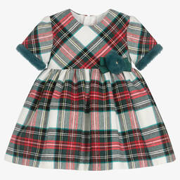 Mayoral-Girls Red & Green Tartan Dress | Childrensalon Outlet