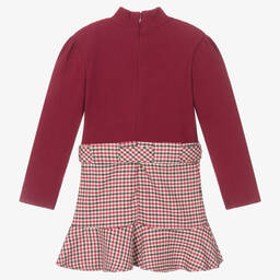 مايورال-فستان مزيج قطن لون أحمر برغندي | Childrensalon Outlet