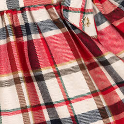Mayoral-Girls Red & Ivory Check Dress | Childrensalon Outlet