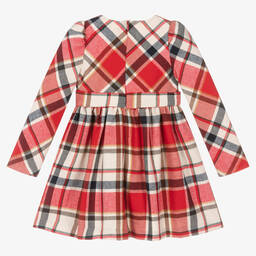 Mayoral-Girls Red & Ivory Check Dress | Childrensalon Outlet