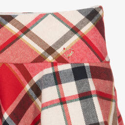 Mayoral-Girls Red & Ivory Check Skirt | Childrensalon Outlet