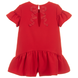 Mayoral-Girls Red Ruffle Playsuit | Childrensalon Outlet