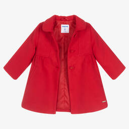 Mayoral-معطف كلاسيكي لون أحمر للبنات | Childrensalon Outlet