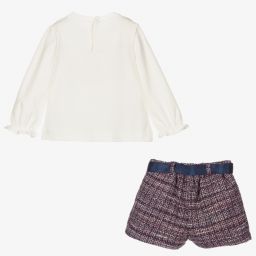 Mayoral-Girls Red Tweed Shorts Set | Childrensalon Outlet