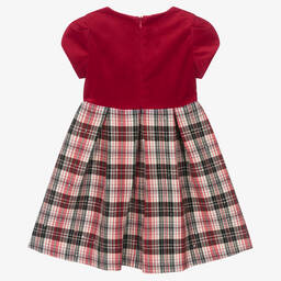 Mayoral-Girls Red Velvet Tartan Dress | Childrensalon Outlet
