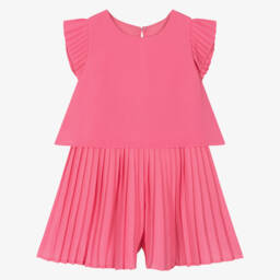 Mayoral-Girls Rosy Chiffon Romper Delight | Childrensalon Outlet