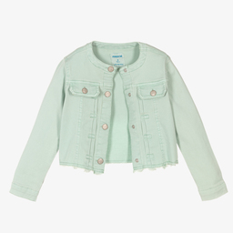 Mayoral-Светло-зеленая джинсовая куртка для девочек | Childrensalon Outlet