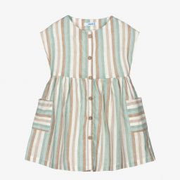Mayoral-Светло-зеленое льняное платье для девочек | Childrensalon Outlet