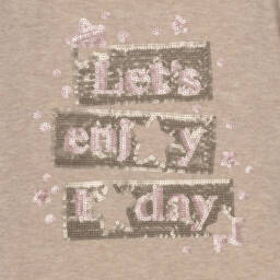 Mayoral-Бежевый топ с розовыми легинсами для девочек | Childrensalon Outlet